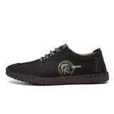 Summer Casual Lace Up Shoes Men Leather