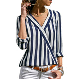 Women Striped Blouse Shirt