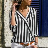 Women Striped Blouse Shirt