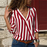 Women Striped Blouse Shirt