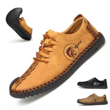 Summer Casual Lace Up Shoes Men Leather