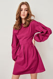 Trendyol Plum Bubble Sleeve Dress